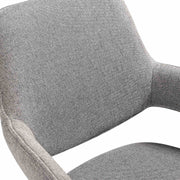 Penny Swivel Upholstered Dining Chair in Gray Fabric with Black Metal Legs - Set of 2 - Furniture City (CA)l