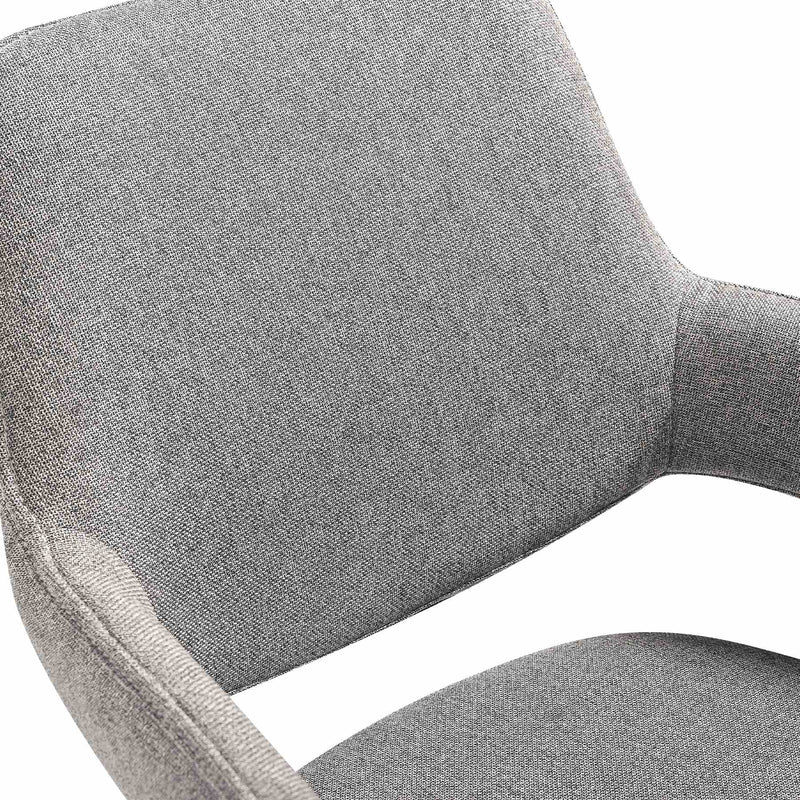 Penny Swivel Upholstered Dining Chair in Gray Fabric with Black Metal Legs - Set of 2 - Furniture City (CA)l