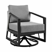 Palma Outdoor Patio Swivel Lounge Chair in Aluminum with Gray Cushions - Furniture City (CA)l