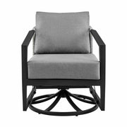 Palma Outdoor Patio Swivel Lounge Chair in Aluminum with Gray Cushions - Furniture City (CA)l