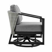 Palma Outdoor Patio Swivel Lounge Chair in Aluminum with Gray Cushions - Furniture City (CA)l