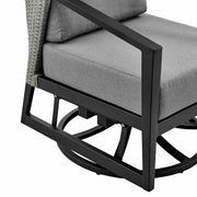 Palma Outdoor Patio Swivel Lounge Chair in Aluminum with Gray Cushions - Furniture City (CA)l