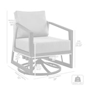 Palma Outdoor Patio Swivel Lounge Chair in Aluminum with Gray Cushions - Furniture City (CA)l
