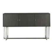 Prague Contemporary Buffet in Brushed Stainless Steel Finish and Gray Wood - Furniture City (CA)l