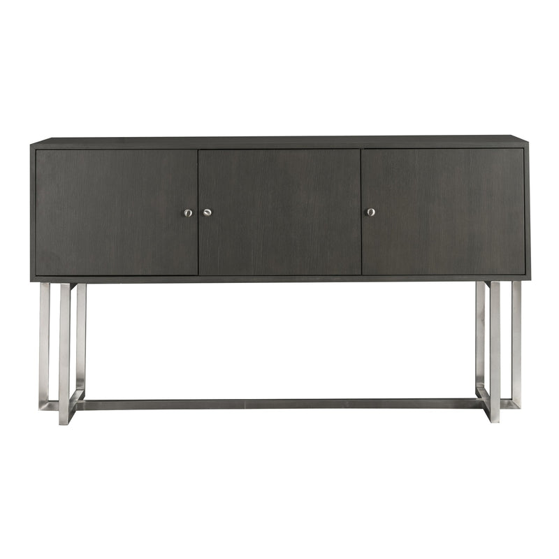 Prague Contemporary Buffet in Brushed Stainless Steel Finish and Gray Wood - Furniture City (CA)l