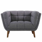 Phantom Mid-Century Modern Chair in Dark Gray Linen and Walnut Legs - Furniture City (CA)l