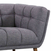 Phantom Mid-Century Modern Chair in Dark Gray Linen and Walnut Legs - Furniture City (CA)l