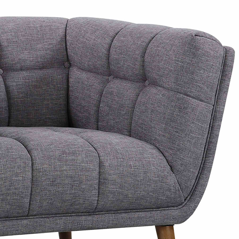 Phantom Mid-Century Modern Chair in Dark Gray Linen and Walnut Legs - Furniture City (CA)l