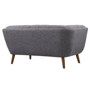 Phantom Mid-Century Modern Loveseat in Dark Gray Linen and Walnut Legs - Furniture City (CA)l