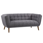 Phantom Mid-Century Modern Sofa in Dark Gray Linen and Walnut Legs - Furniture City (CA)l