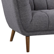 Phantom Mid-Century Modern Sofa in Dark Gray Linen and Walnut Legs - Furniture City (CA)l