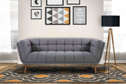 Phantom Mid-Century Modern Sofa in Dark Gray Linen and Walnut Legs - Furniture City (CA)l