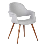 Phoebe Mid-Century Dining Chair in Walnut Finish and Gray Fabric - Furniture City (CA)l