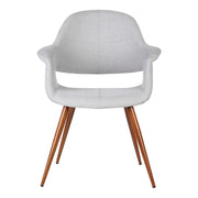 Phoebe Mid-Century Dining Chair in Walnut Finish and Gray Fabric - Furniture City (CA)l