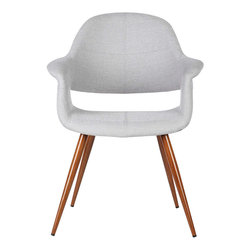 Phoebe Mid-Century Dining Chair in Walnut Finish and Gray Fabric - Furniture City (CA)l