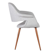 Phoebe Mid-Century Dining Chair in Walnut Finish and Gray Fabric - Furniture City (CA)l