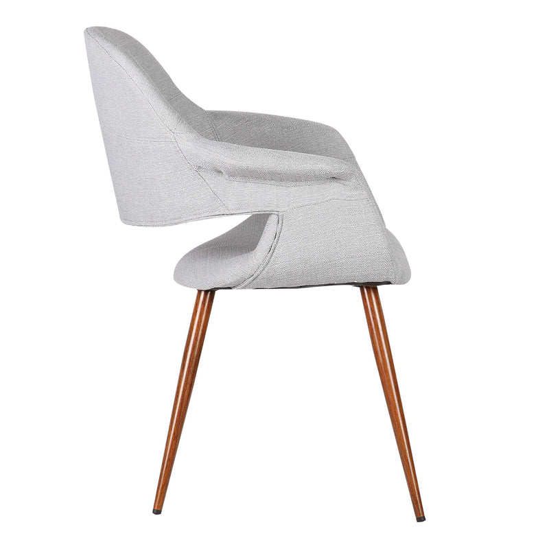 Phoebe Mid-Century Dining Chair in Walnut Finish and Gray Fabric - Furniture City (CA)l