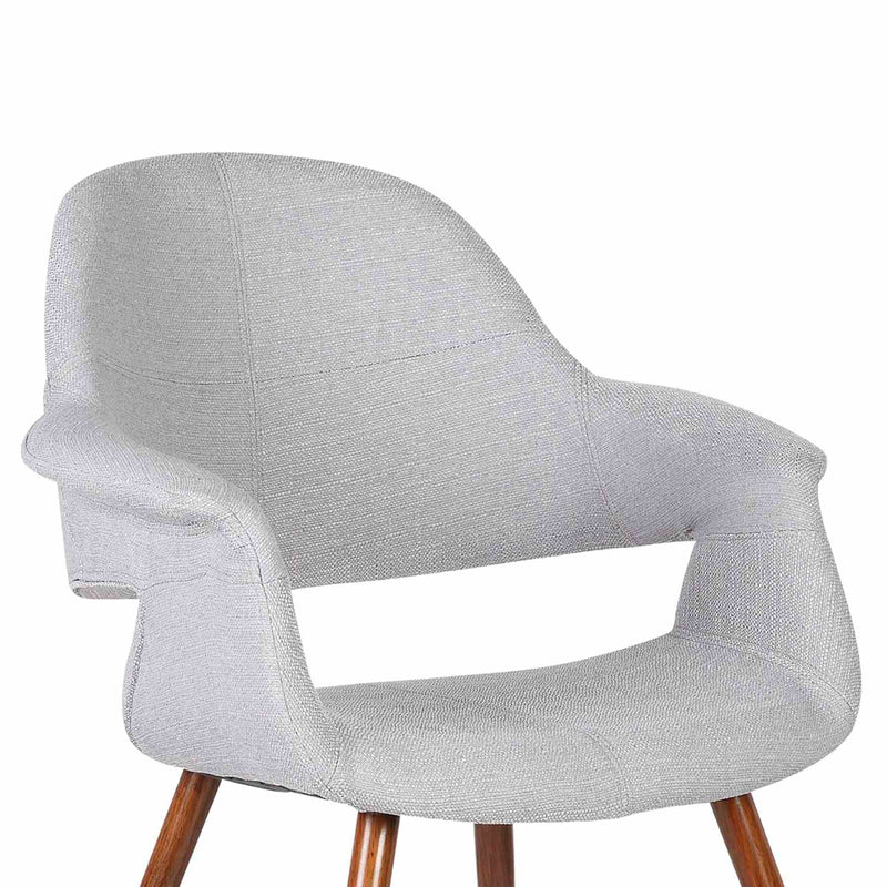 Phoebe Mid-Century Dining Chair in Walnut Finish and Gray Fabric - Furniture City (CA)l