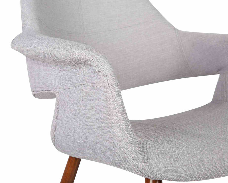 Phoebe Mid-Century Dining Chair in Walnut Finish and Gray Fabric - Furniture City (CA)l