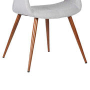 Phoebe Mid-Century Dining Chair in Walnut Finish and Gray Fabric - Furniture City (CA)l