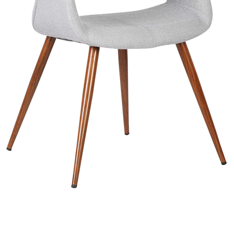 Phoebe Mid-Century Dining Chair in Walnut Finish and Gray Fabric - Furniture City (CA)l
