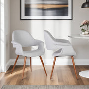 Phoebe Mid-Century Dining Chair in Walnut Finish and Gray Fabric - Furniture City (CA)l