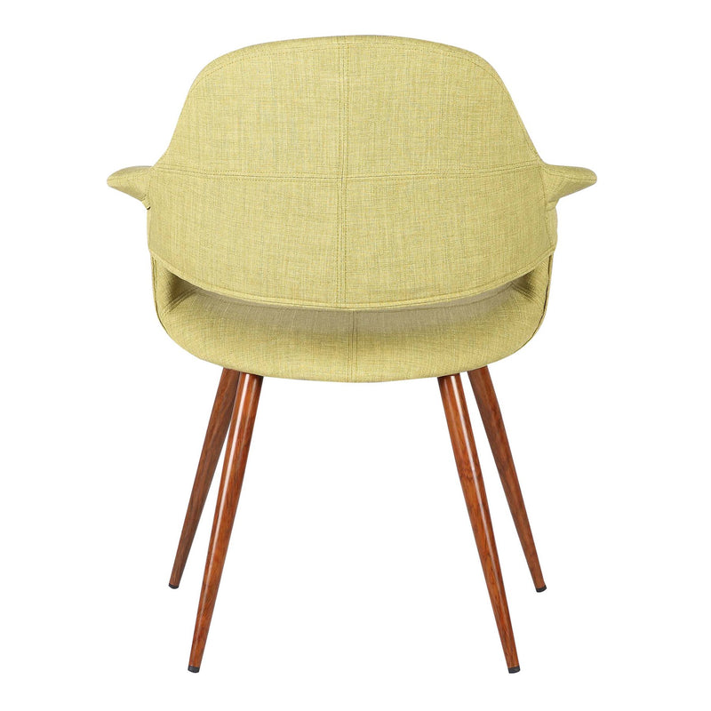 Phoebe Mid-Century Dining Chair in Walnut Finish and Green Fabric - Furniture City (CA)l