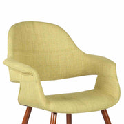 Phoebe Mid-Century Dining Chair in Walnut Finish and Green Fabric - Furniture City (CA)l