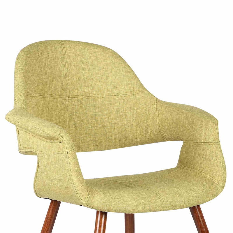 Phoebe Mid-Century Dining Chair in Walnut Finish and Green Fabric - Furniture City (CA)l