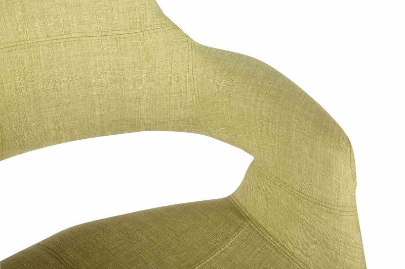 Phoebe Mid-Century Dining Chair in Walnut Finish and Green Fabric - Furniture City (CA)l