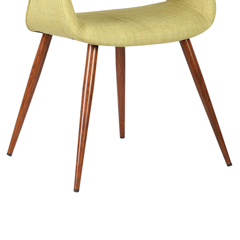 Phoebe Mid-Century Dining Chair in Walnut Finish and Green Fabric - Furniture City (CA)l