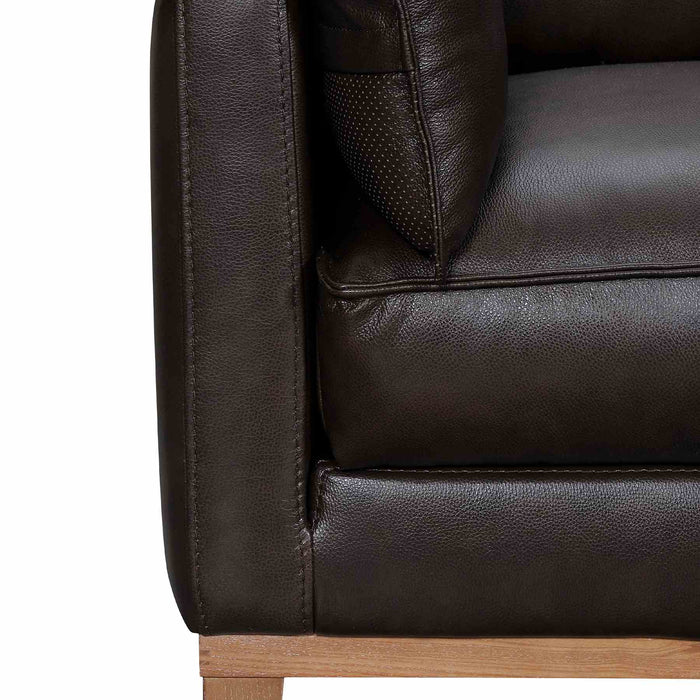 Pompeii 87" Dark Brown Leather Sofa