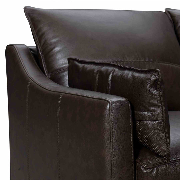 Pompeii 87" Dark Brown Leather Sofa