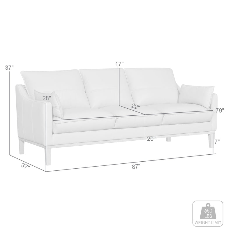 Pompeii 87" Dark Brown Leather Sofa - Furniture City (CA)l
