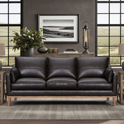 Pompeii 87" Dark Brown Leather Sofa - Furniture City (CA)l