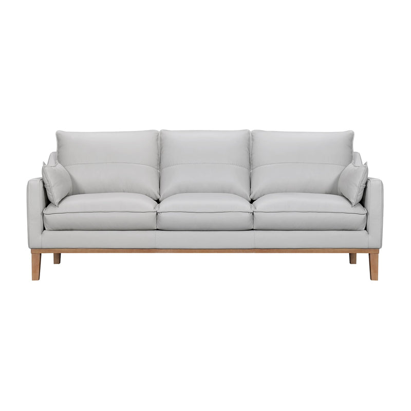 Pompeii 87" Dove Gray Leather Sofa - Furniture City (CA)l