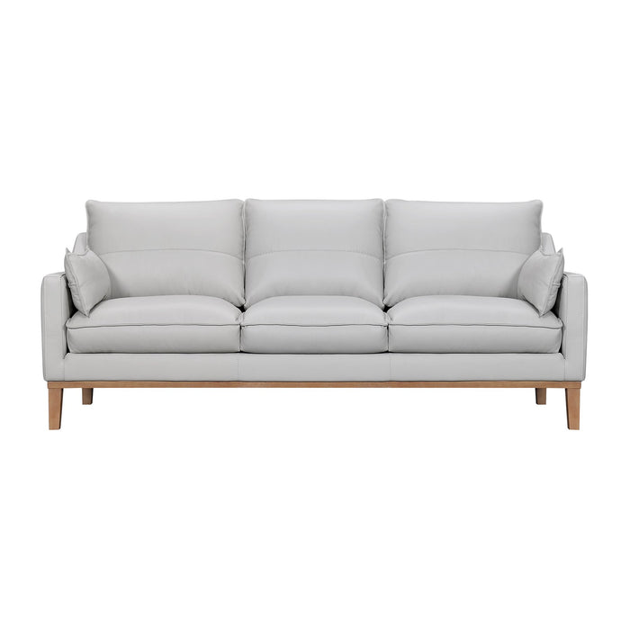Pompeii 87" Dove Gray Leather Sofa