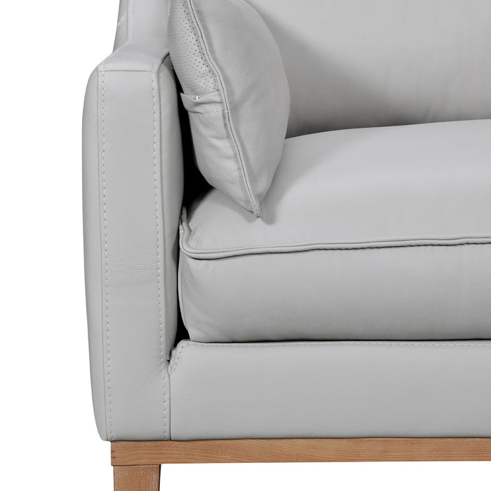 Pompeii 87" Dove Gray Leather Sofa