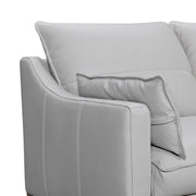 Pompeii 87" Dove Gray Leather Sofa - Furniture City (CA)l
