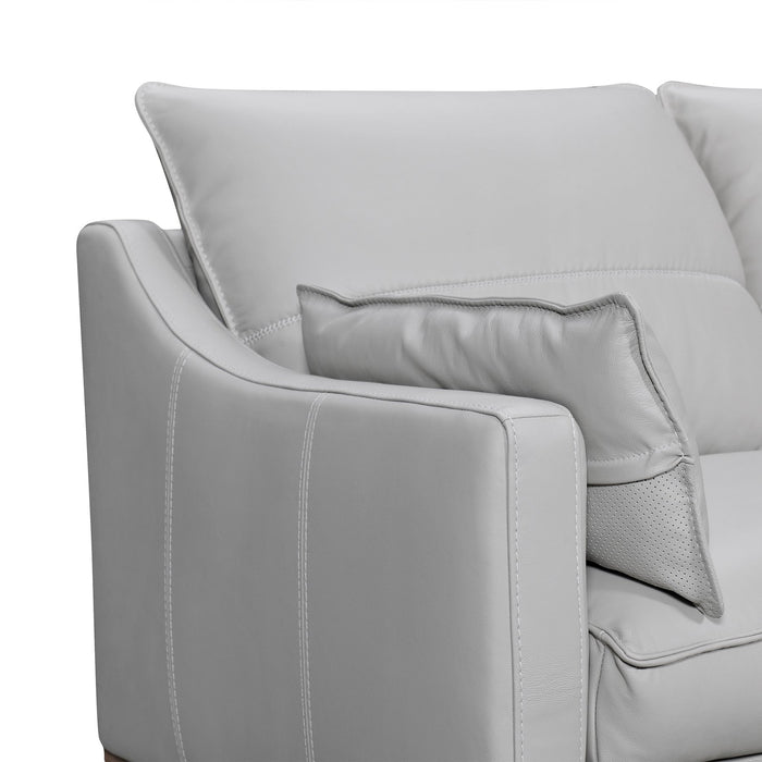 Pompeii 87" Dove Gray Leather Sofa