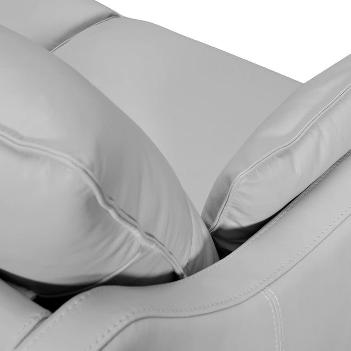 Pompeii 87" Dove Gray Leather Sofa