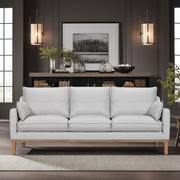 Pompeii 87" Dove Gray Leather Sofa - Furniture City (CA)l
