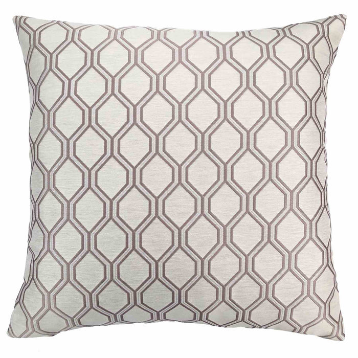 Andante Contemporary Decorative Feather and Down Throw Pillow In Birch Jacquard Fabric