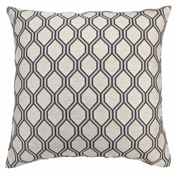 Andante Contemporary Decorative Feather and Down Throw Pillow In Cobalt Jacquard Fabric