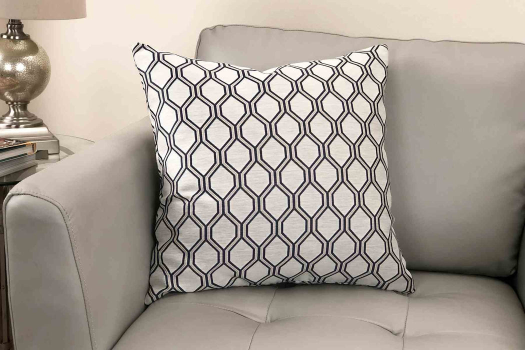 Andante Contemporary Decorative Feather and Down Throw Pillow In Cobalt Jacquard Fabric