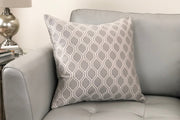 Andante Contemporary Decorative Feather and Down Throw Pillow In Dove Jacquard Fabric - Furniture City (CA)l