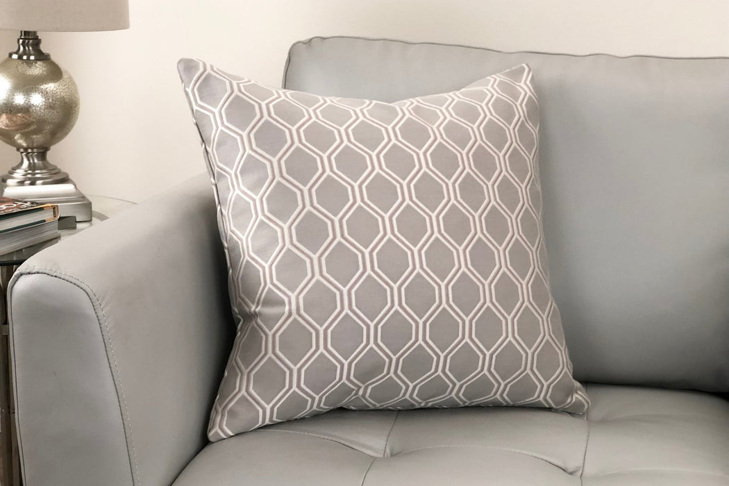 Andante Contemporary Decorative Feather and Down Throw Pillow In Dove Jacquard Fabric