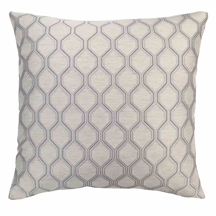 Andante Contemporary Decorative Feather and Down Throw Pillow In Platinum Jacquard Fabric