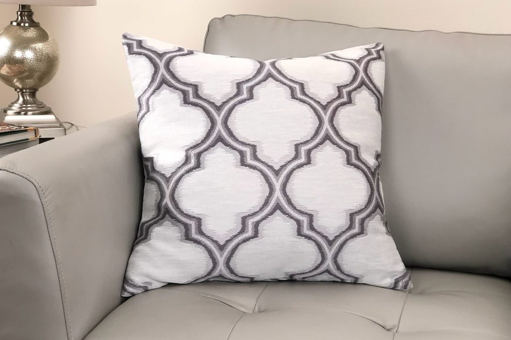 Aria Contemporary Decorative Feather and Down Throw Pillow In Gray Jacquard Fabric