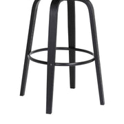 Pico 26" Swivel Black Wood Counter Stool in Light Gray Fabric with Black Metal - Furniture City (CA)l